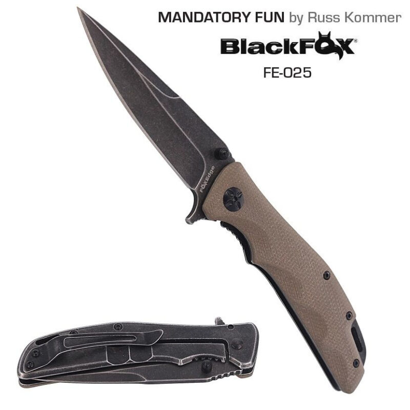 Coltello FOX EDGE MANDATORY FUN TAN MICARTA