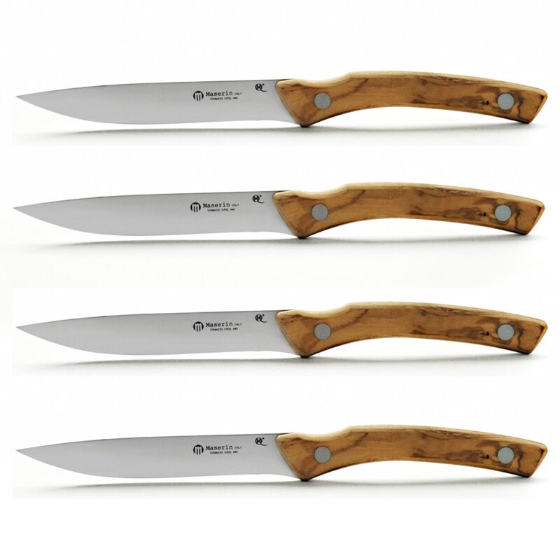 Set 4 coltelli bistecca olivo Maserin