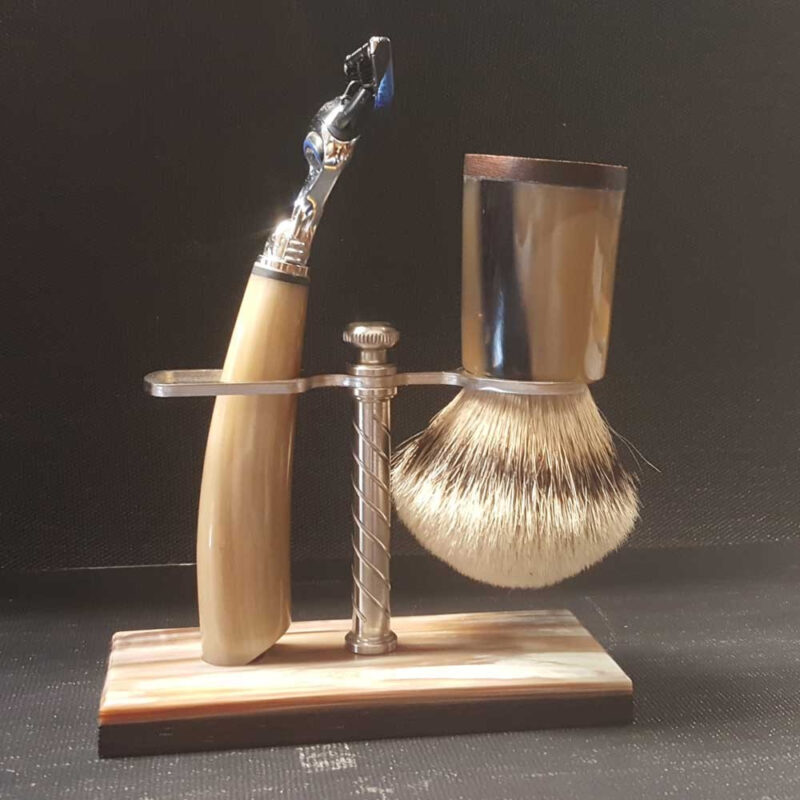 Set da Barba Artigianale in Corno Lorenzi