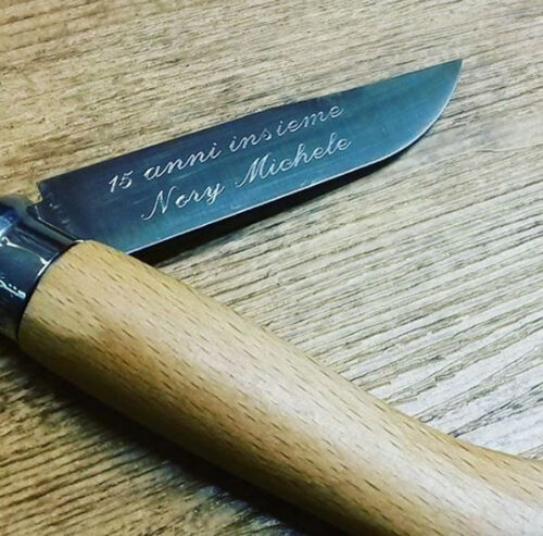 incisione su coltelli opinel