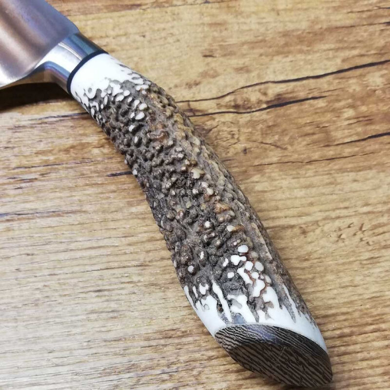 Coltello artigianale in cervo Santoku cm 21 - immagine 3