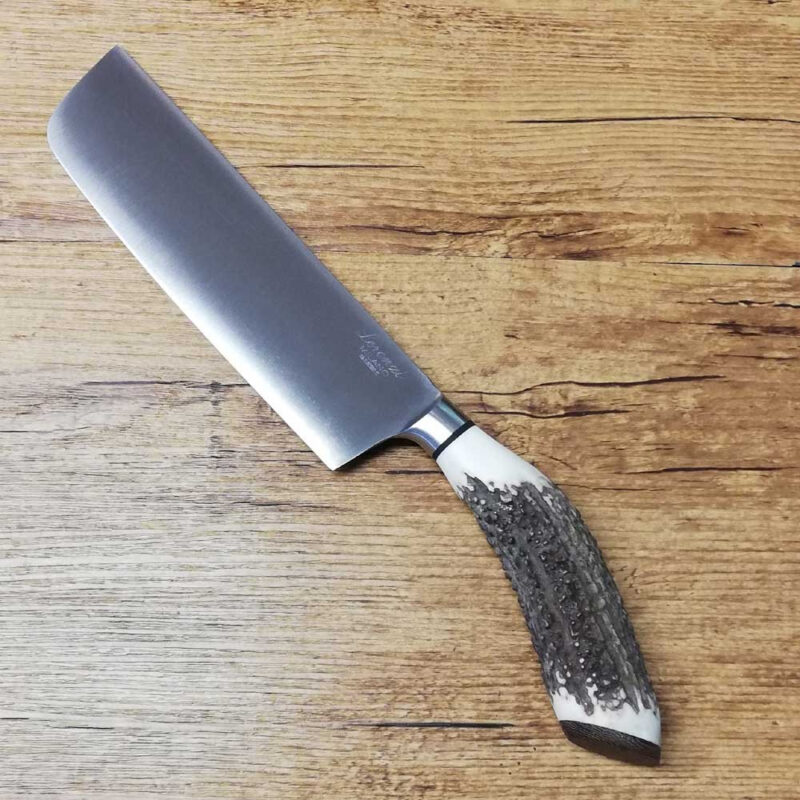 Coltello artigianale Usuba con impugnatura in cervo cm 16,5