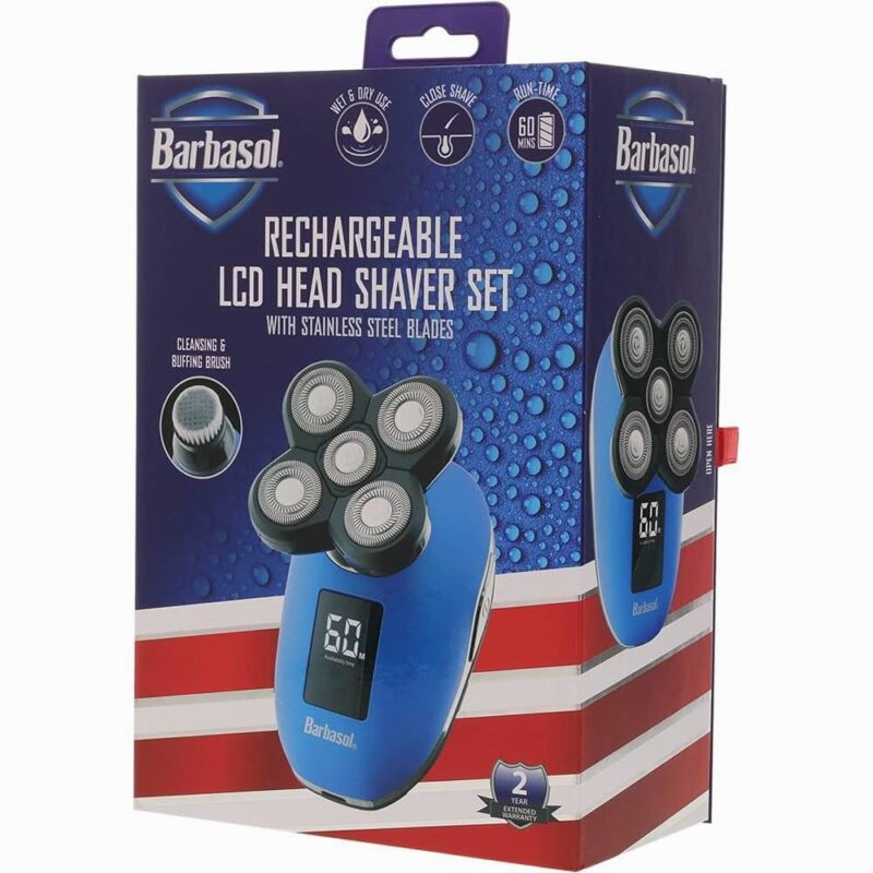 Barbasol rechargeable LCD head shaver set