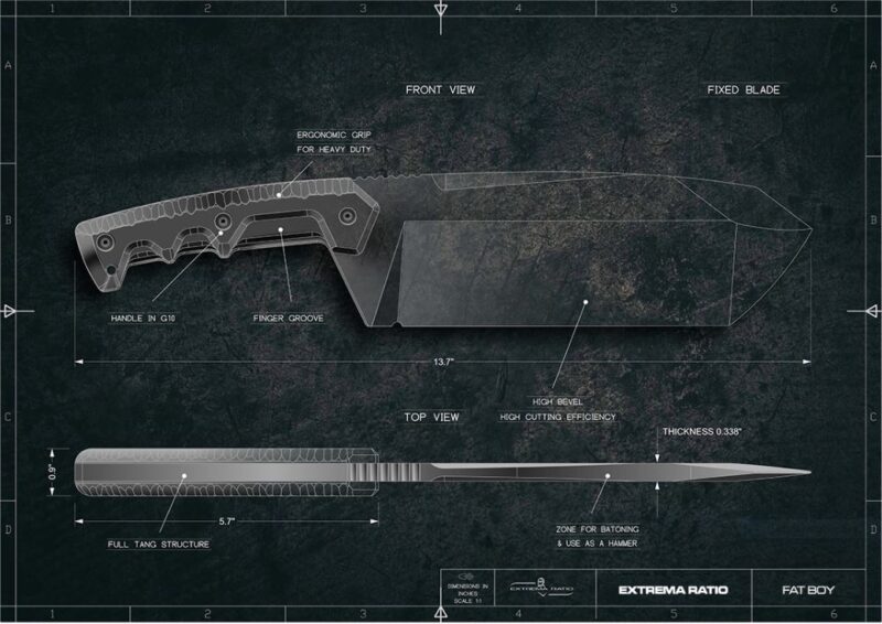 Coltello Extrema Ratio Fat Boy Dark Stone - immagine 2