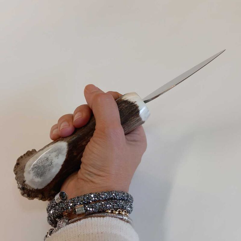 Coltello per formaggio grana in cervo - immagine 5